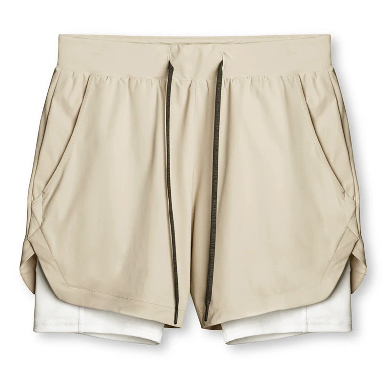 Shorts esportivos  camada dupla dois em um